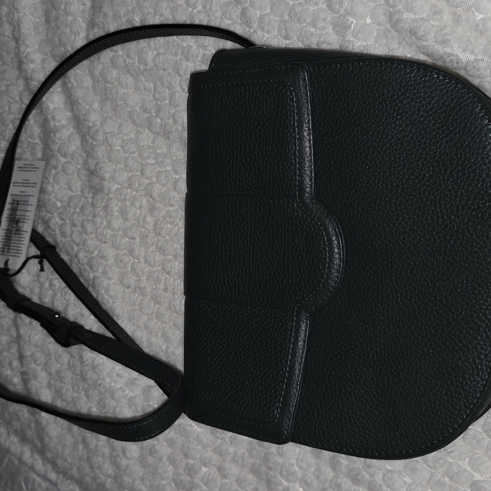 CORDER LONDON Elegant Dark Green Leather Saddle Bag/Crossbody Chic.